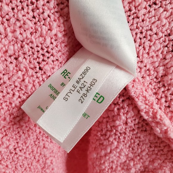 Reimagined by J Crew Size XL Sweater V-neck Slub Knit Cotton Blend Textured Pink - Picture 10 of 11